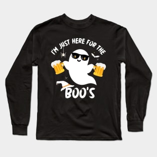 I'm just here for the Boo's... Funny Ghost Halloween Long Sleeve T-Shirt